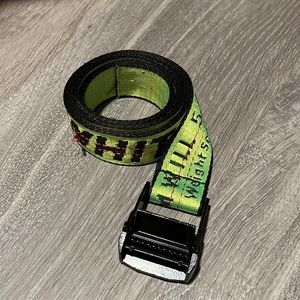 Neon green off white belt